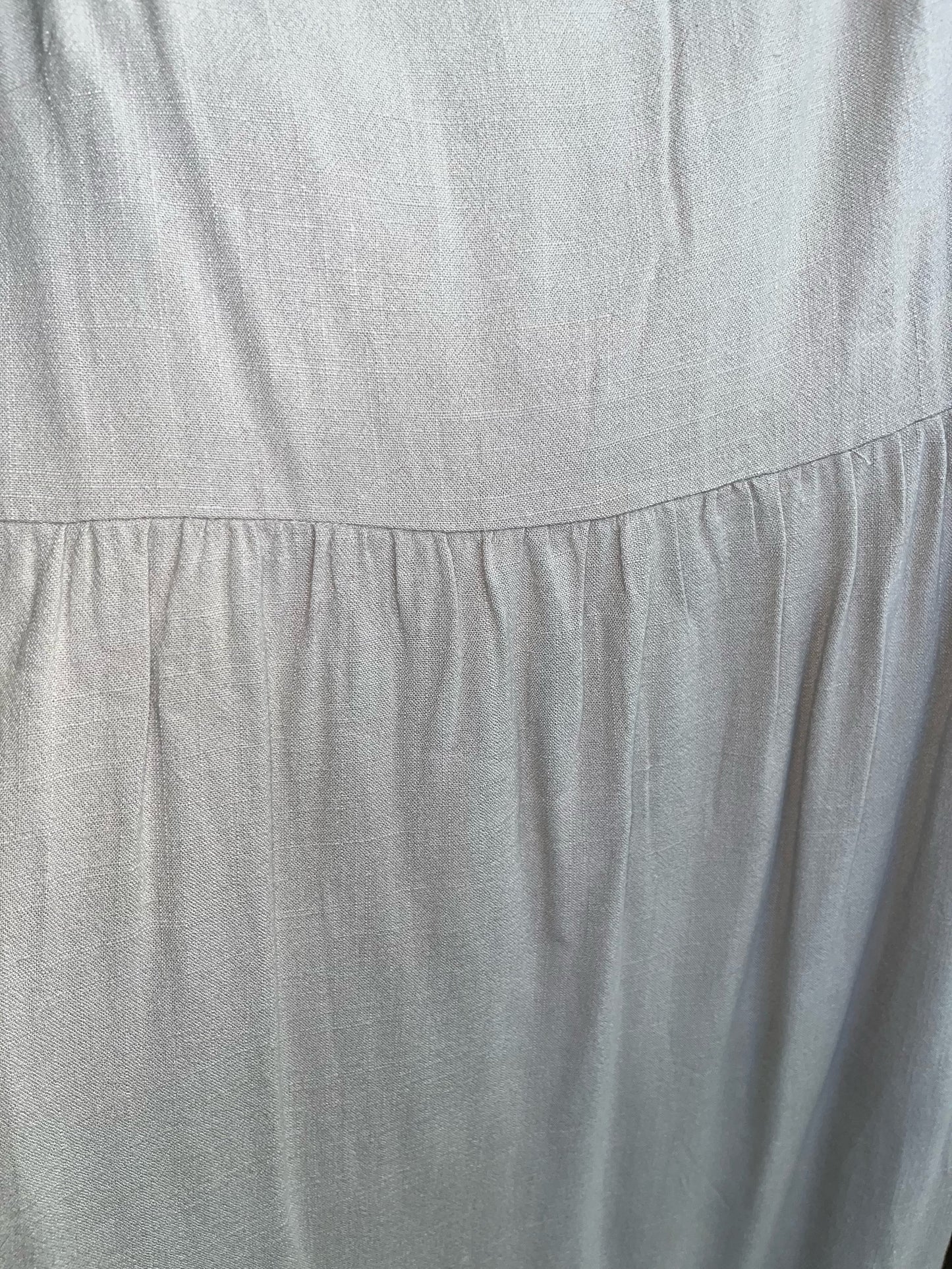 Ainsley Square Neck Midi Dress with Puffed Sleeves in Oat - Bump Friendly