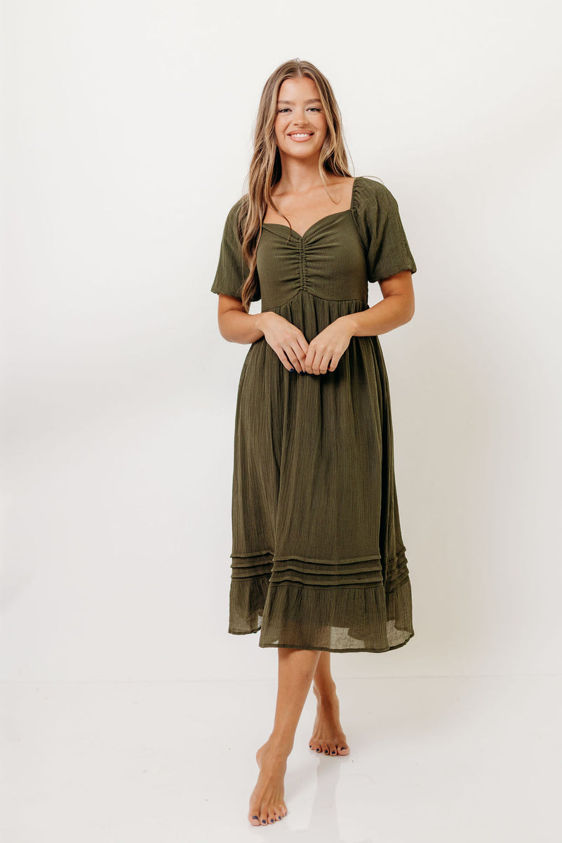 Bronte Midi Dress in Calla Green