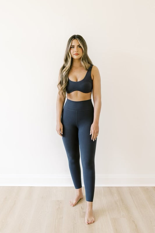 Worth the Label Brushed Scoop Neck Bralette in Charcoal