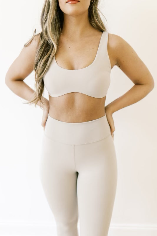 Worth the Label Brushed Scoop Neck Bralette in Ivory Grey