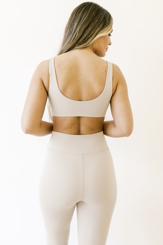 Worth the Label Brushed Scoop Neck Bralette in Ivory Grey