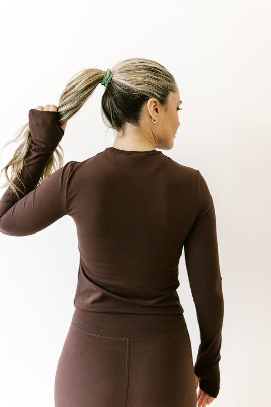 Worth the Label High-Waisted Brushed Legging in Brown