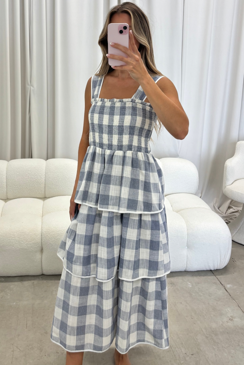 ミストレアス　Gingham Check Tiered Cami Dress ミストレアス Gingham Check Tiered Cami Dress（ミストレアス
