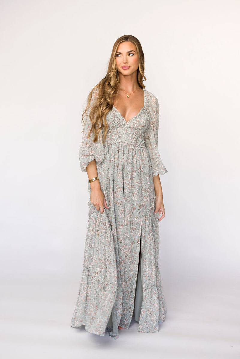 Cecilia Maxi Dress in Sage - Bump Friendly *5/8 PRE-ORDER*