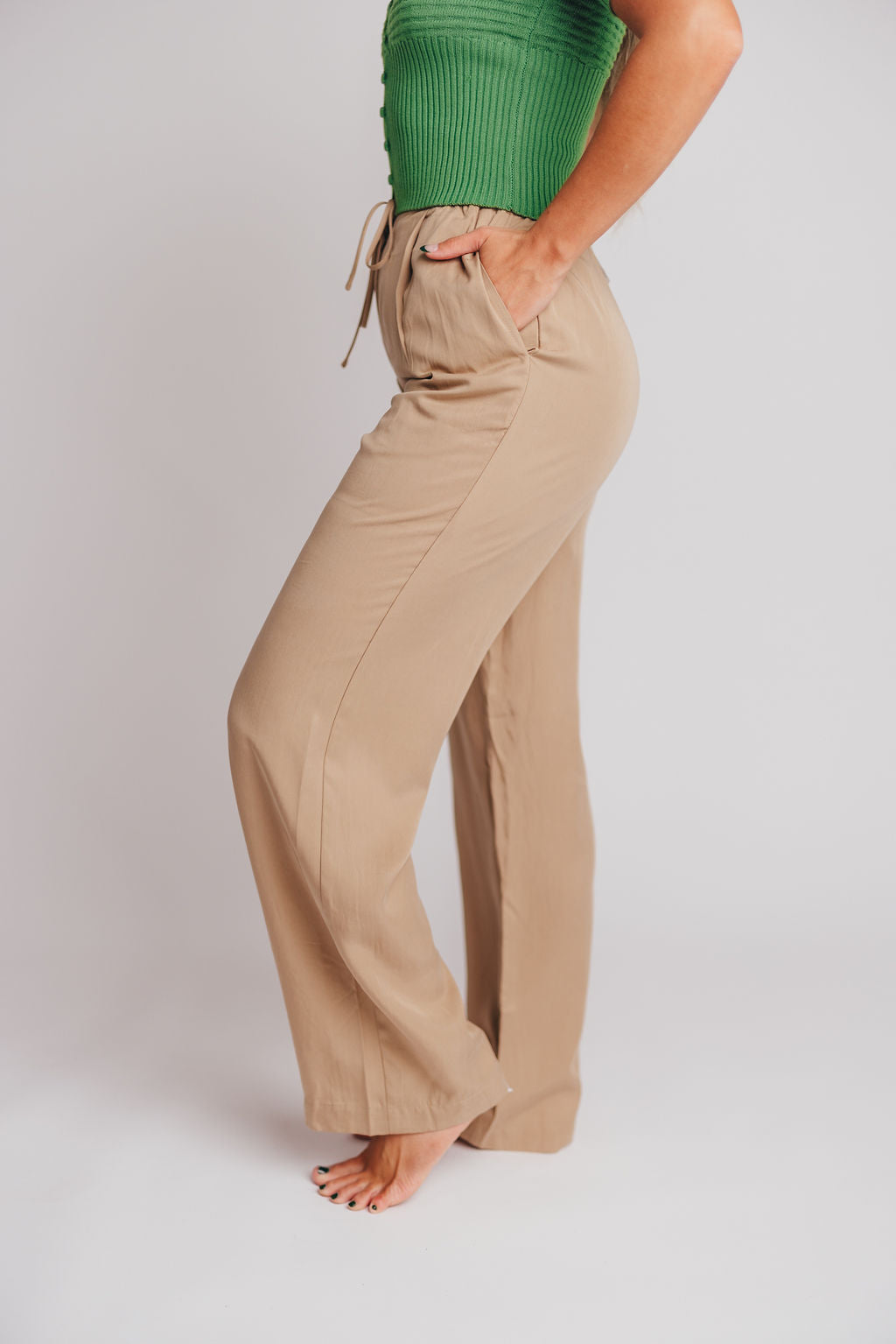 Quinn Easy Tencel Trousers in Tan