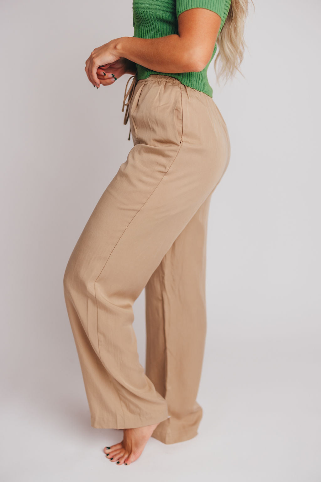 Quinn Easy Tencel Trousers in Tan