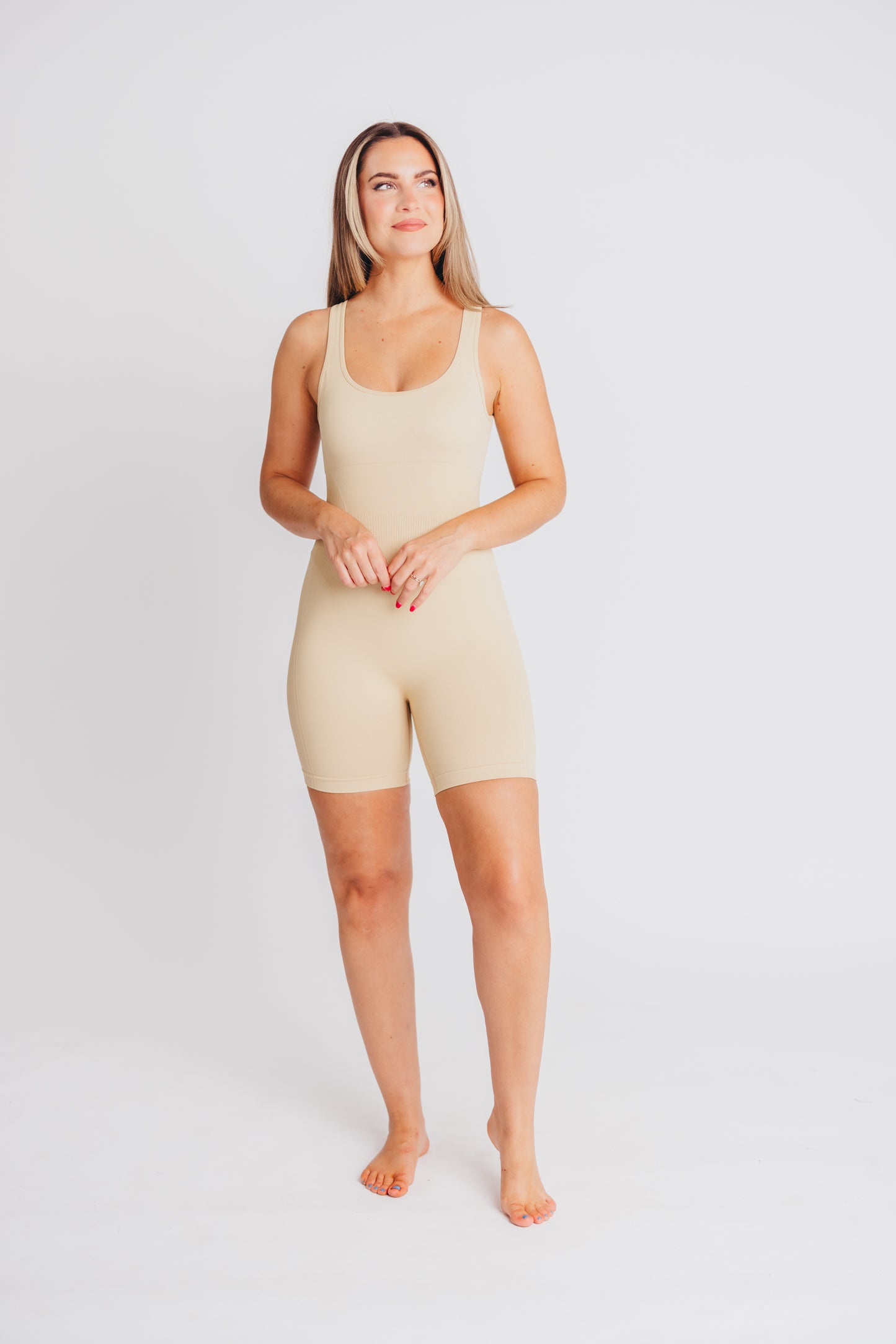 Worth The Label Romper in Beige