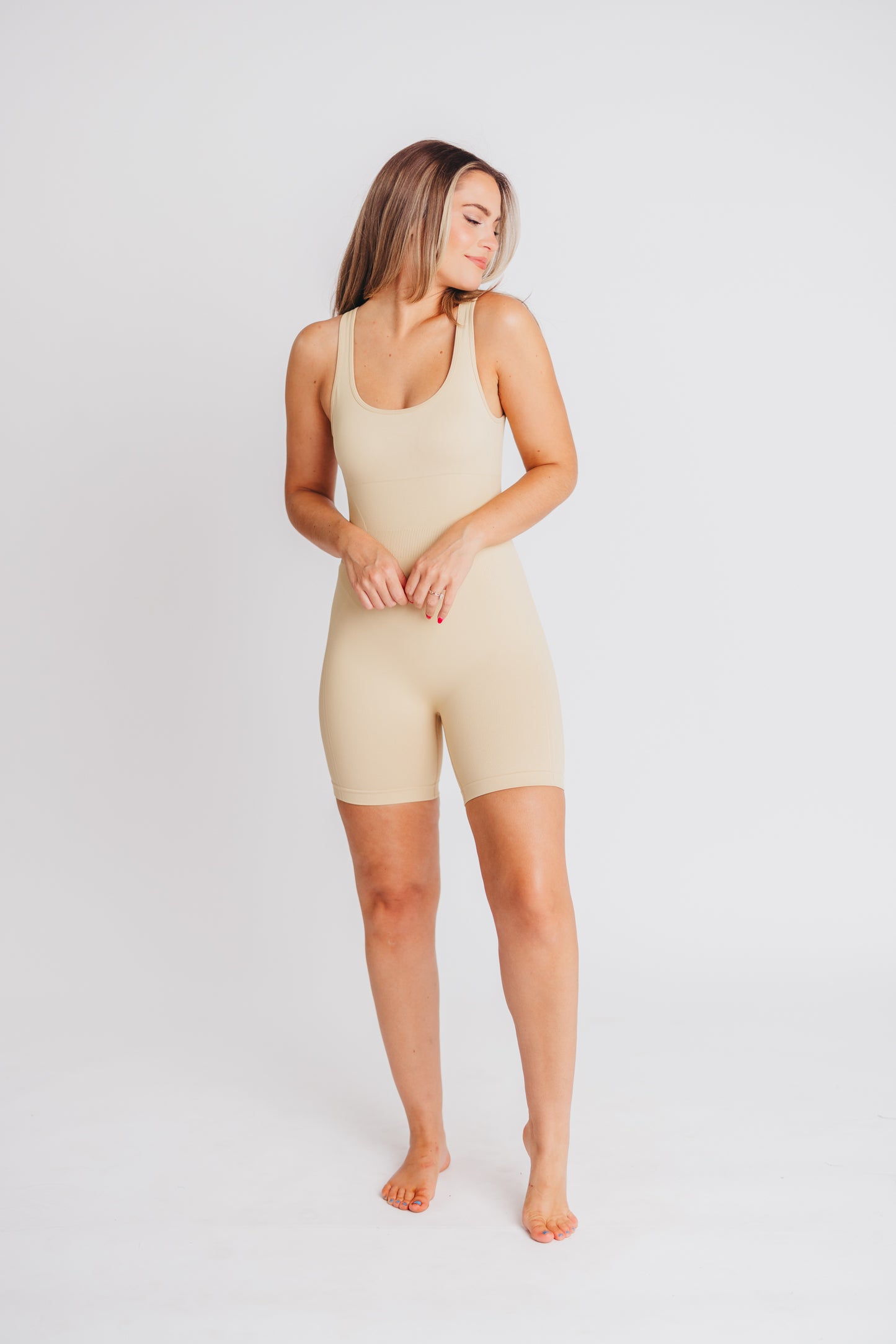 Worth The Label Romper in Beige