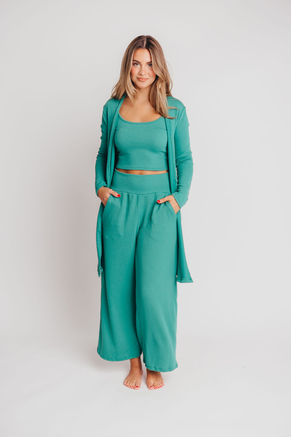 Betsy Ribbed Cardigan in Kelly Green
