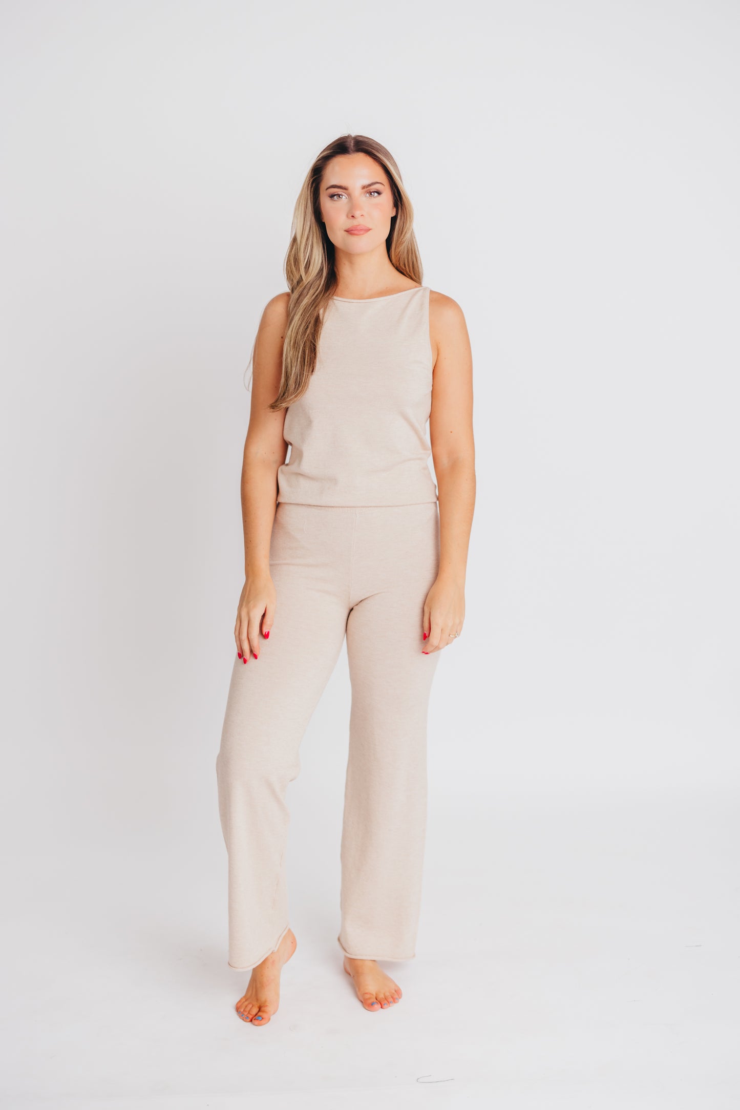 Murphy Knit Boatneck Top and Pant Set in Oat