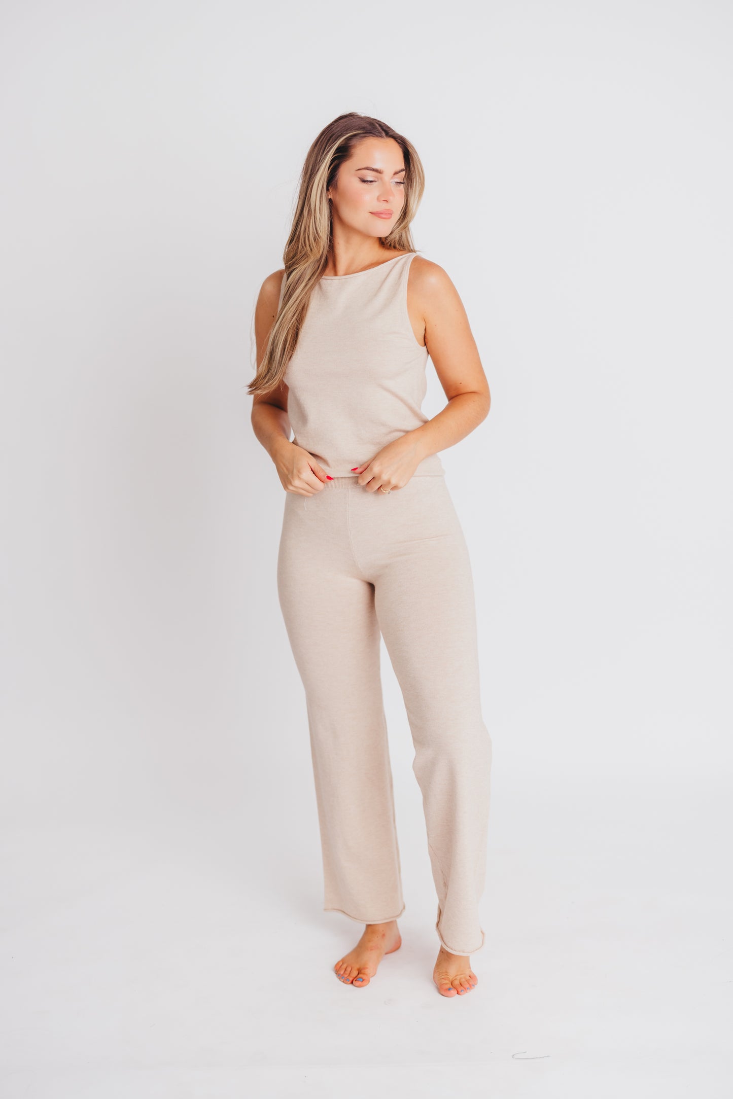Murphy Knit Boatneck Top and Pant Set in Oat