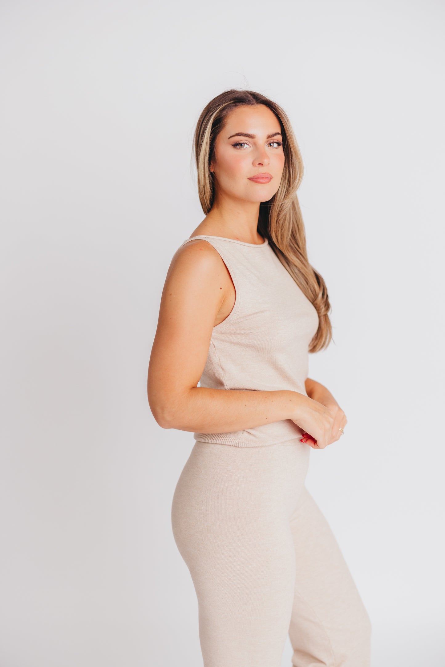 Murphy Knit Boatneck Top and Pant Set in Oat
