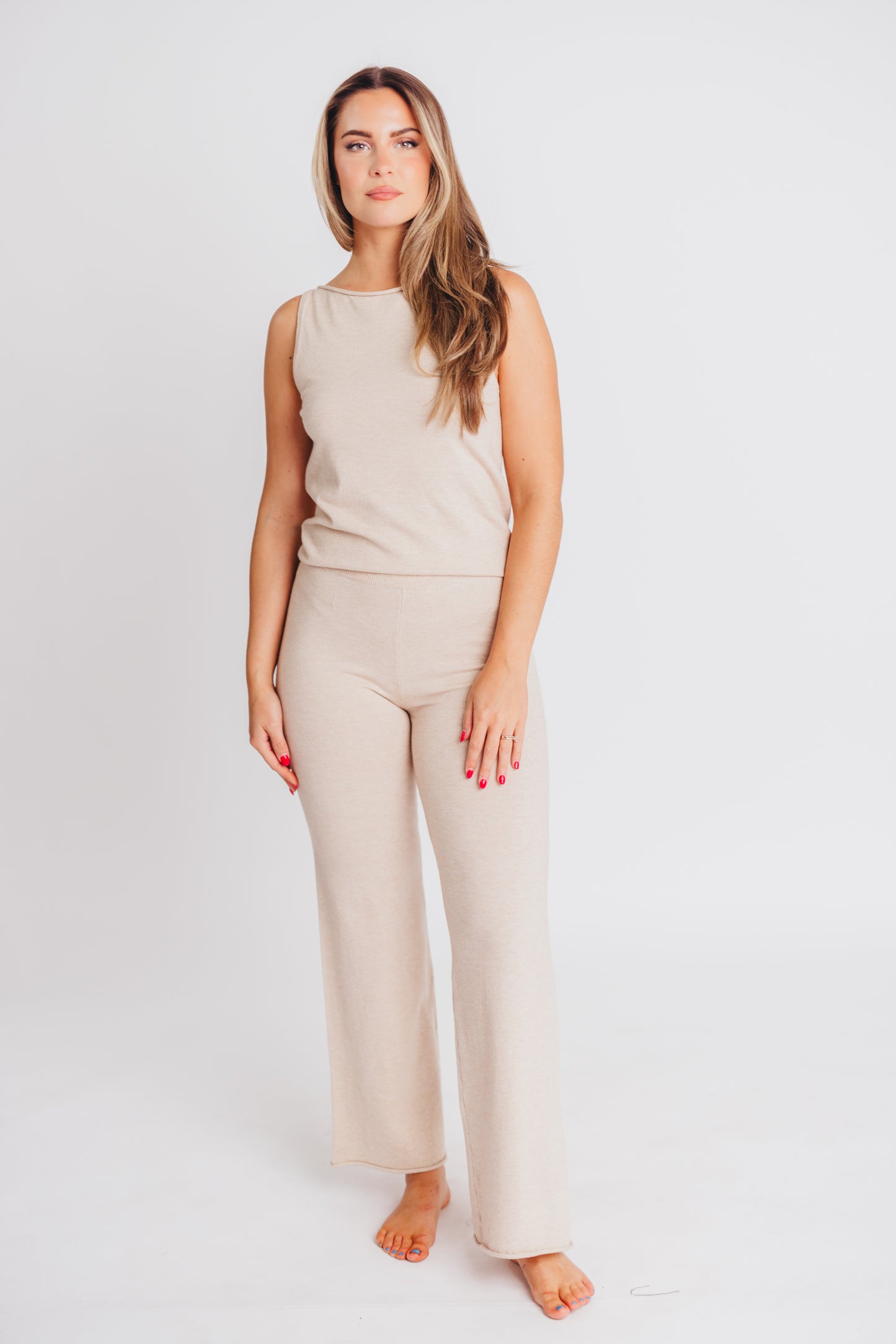 Murphy Knit Boatneck Top and Pant Set in Oat