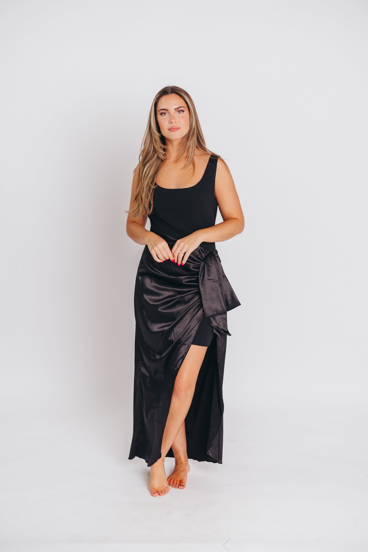 Razzle Dazzle Wrap Maxi Dress in Black