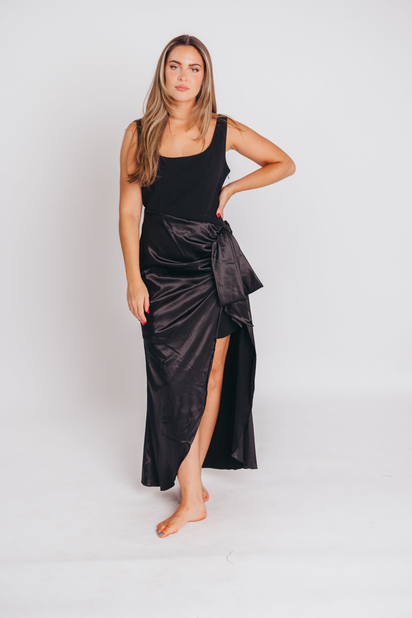 Razzle Dazzle Wrap Maxi Dress in Black