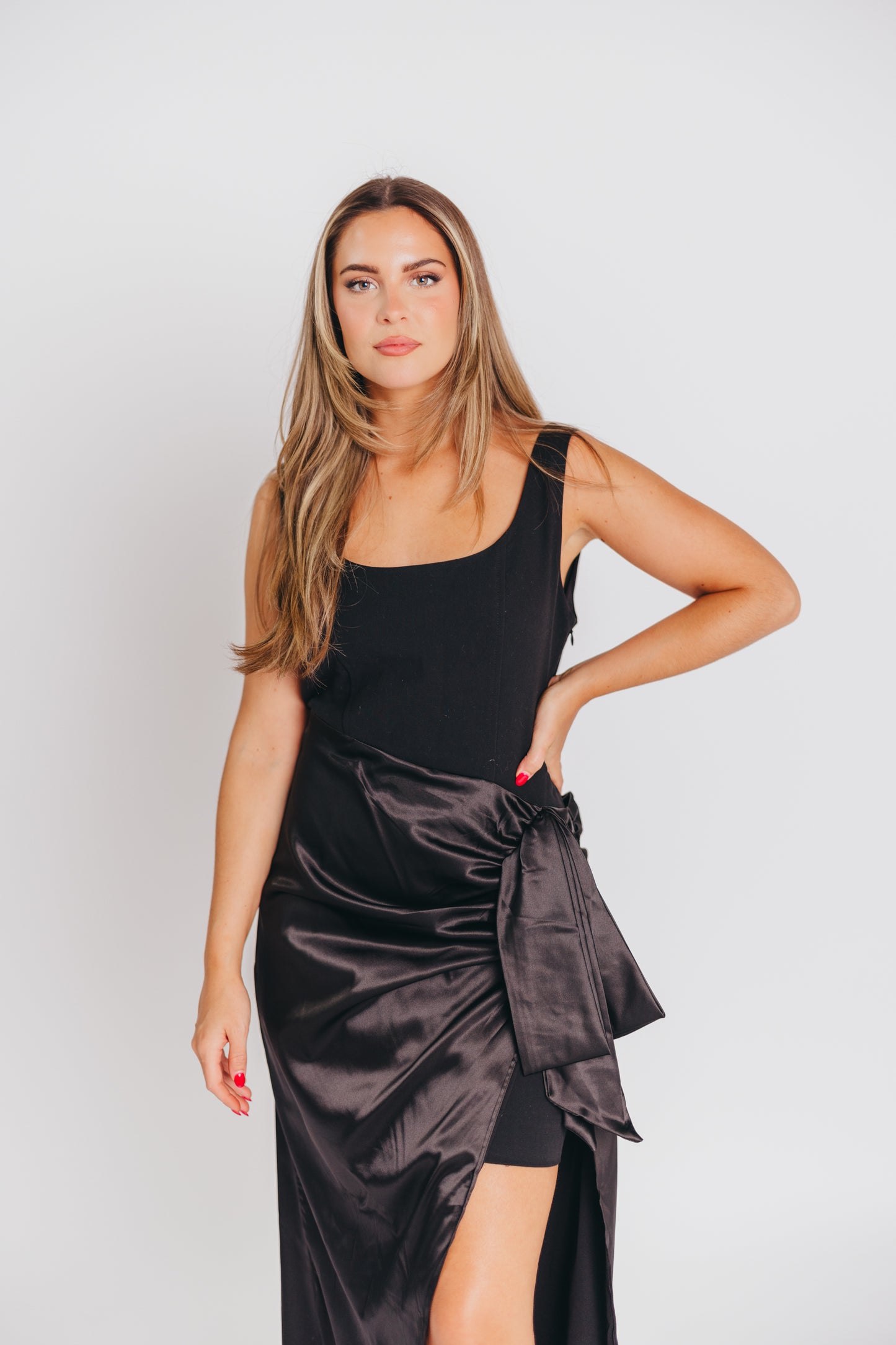 Razzle Dazzle Wrap Maxi Dress in Black