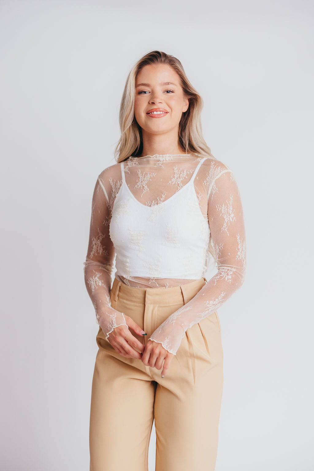 Aubree Lace Top in Ivory