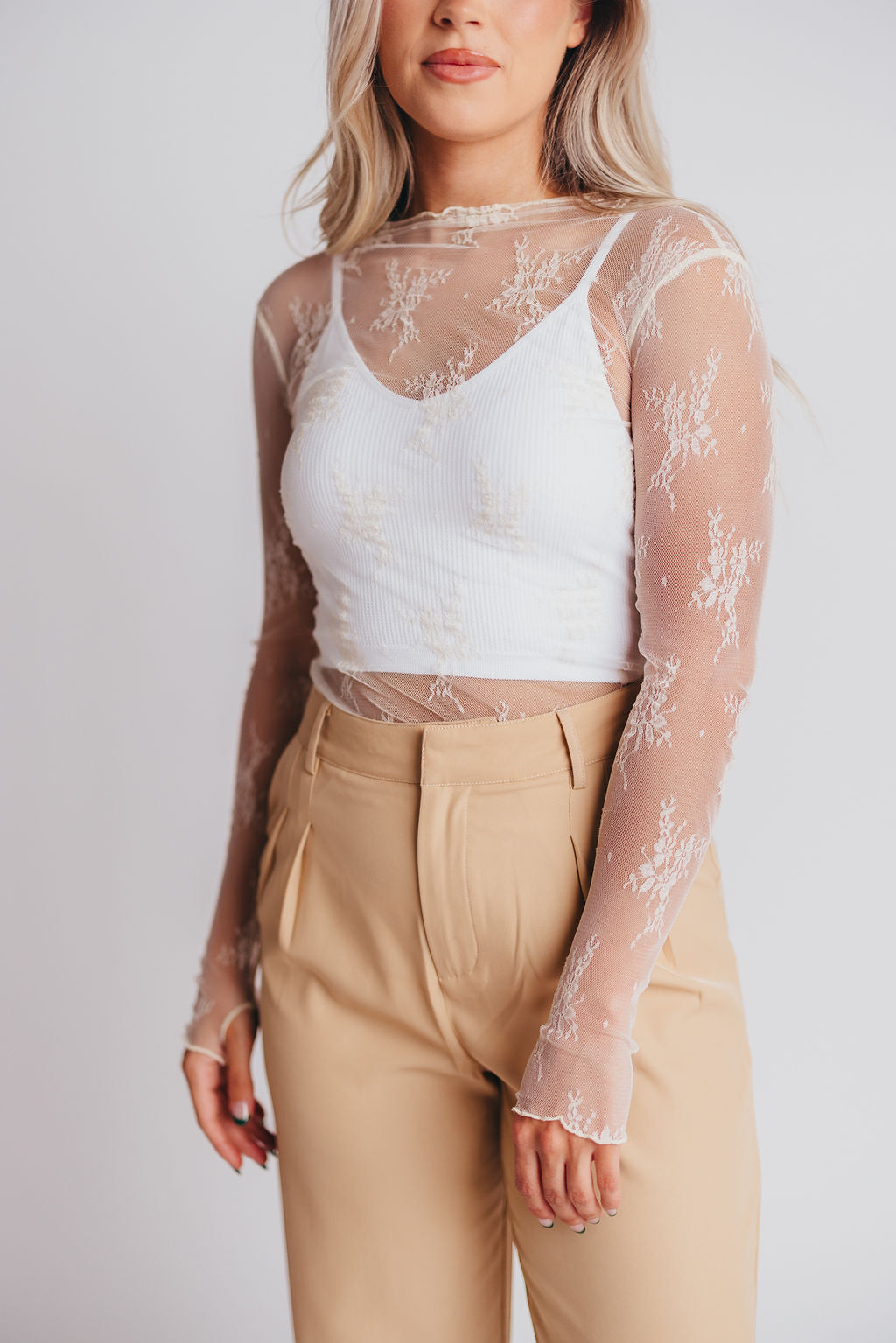 Aubree Lace Top in Ivory