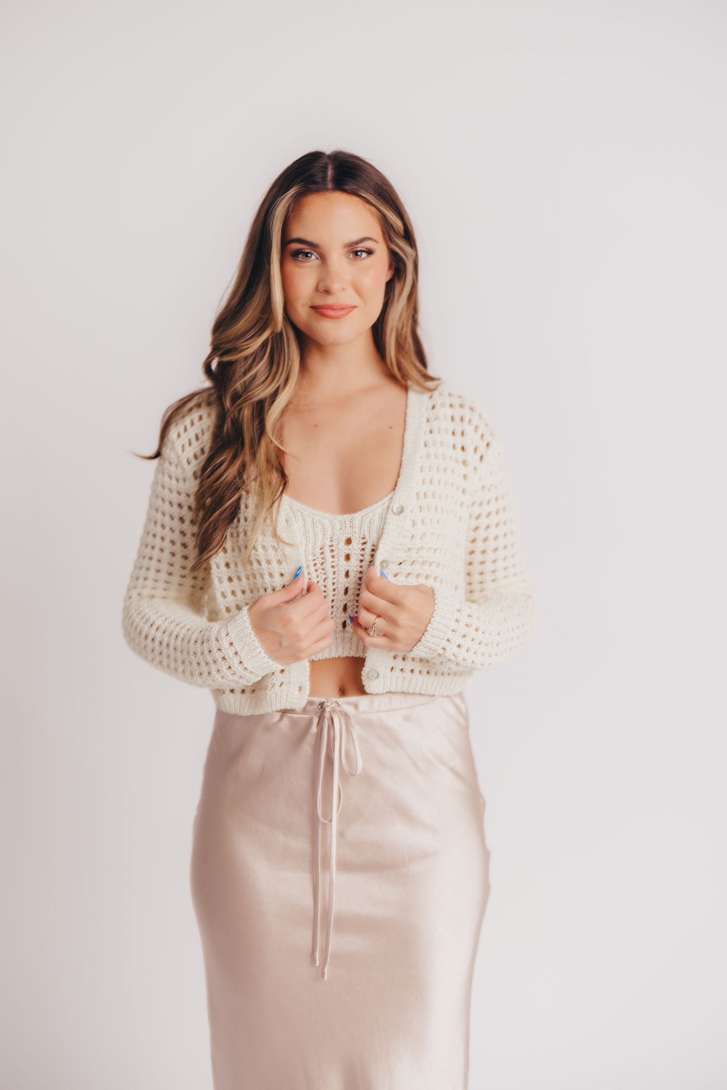 Midge Crochet Cardigan in White