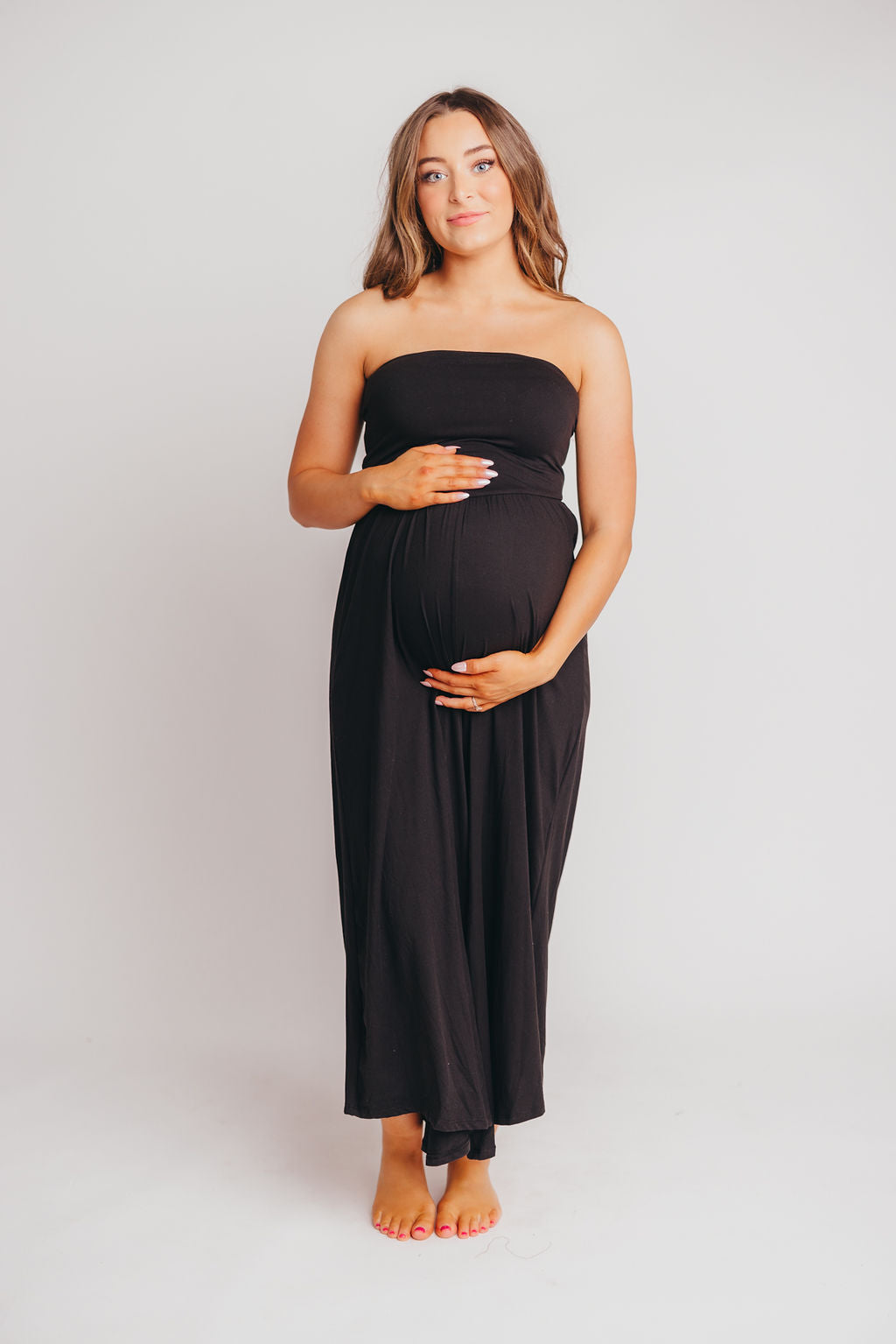 Landry Strapless Jumpsuit in Black- Bump Friendly