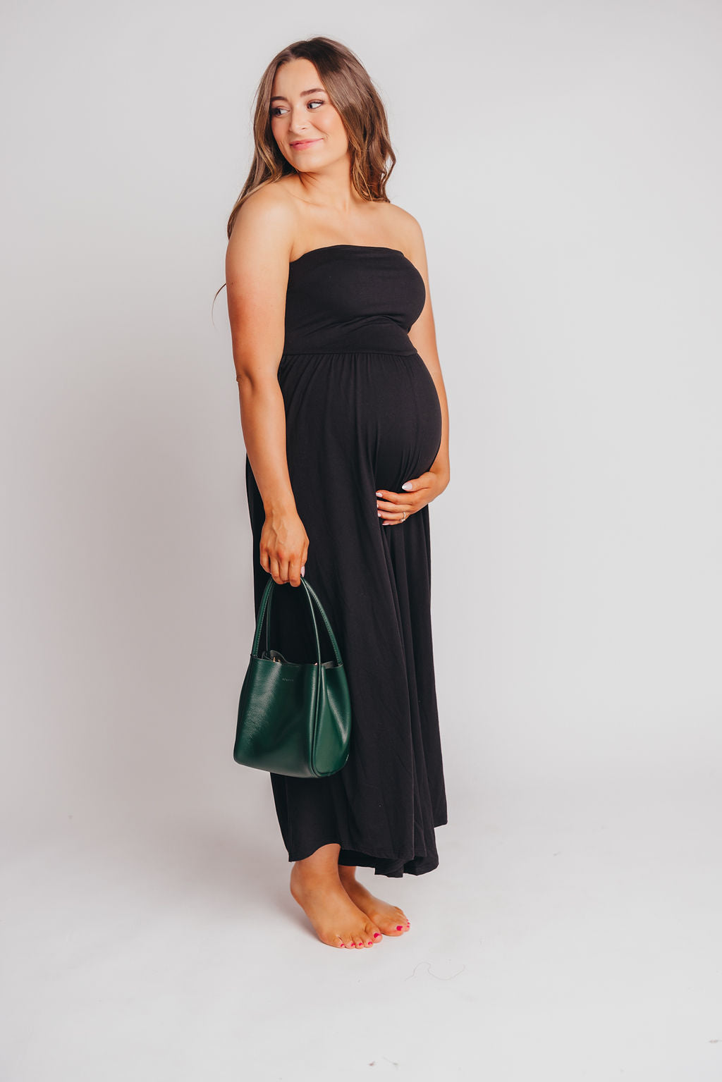 Landry Strapless Jumpsuit in Black- Bump Friendly