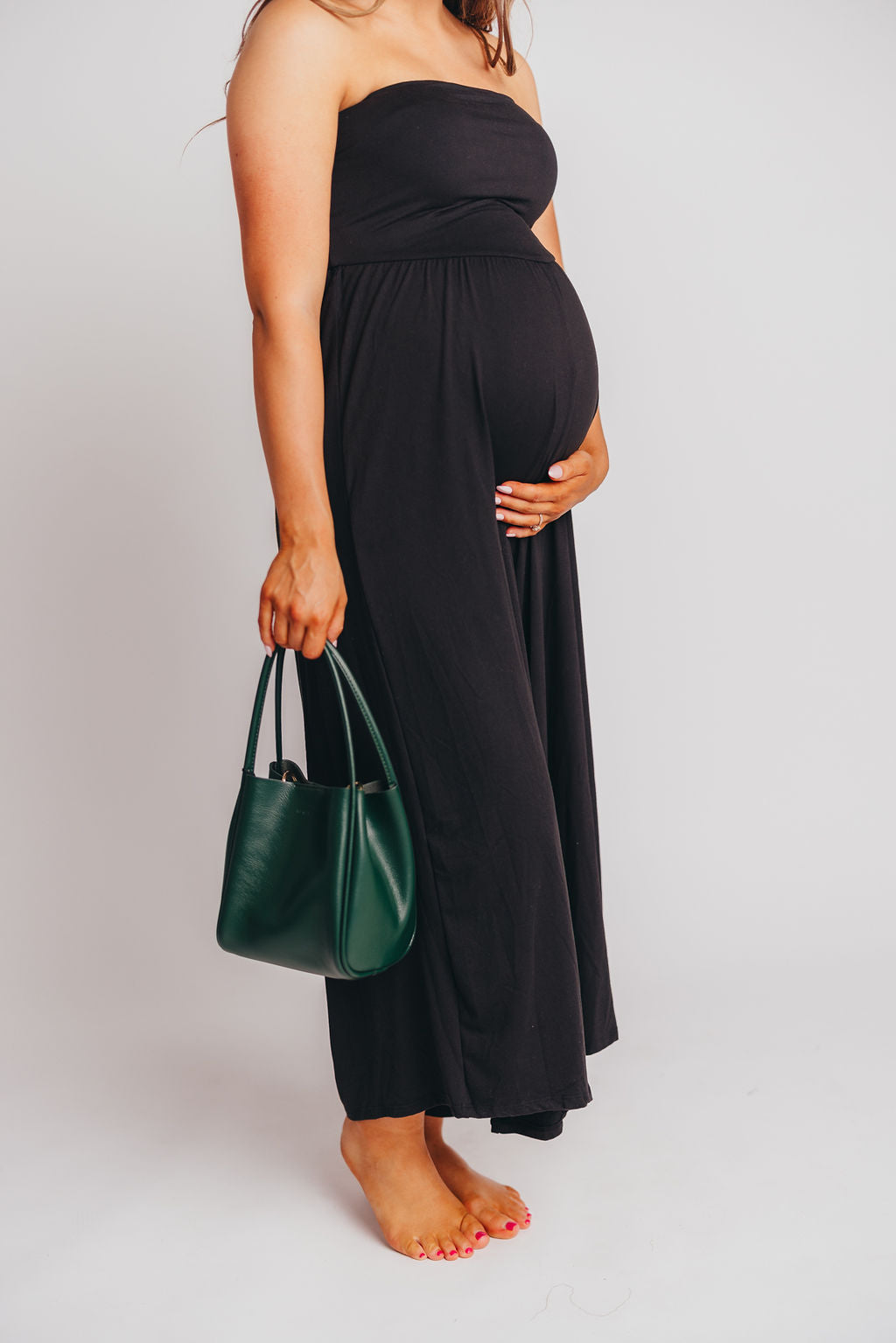Landry Strapless Jumpsuit in Black- Bump Friendly