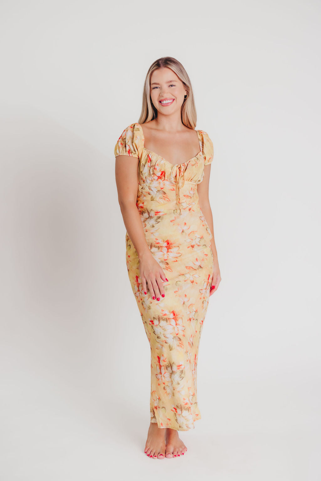 Augusta Front Tie Maxi Dress in Autumn Leaf