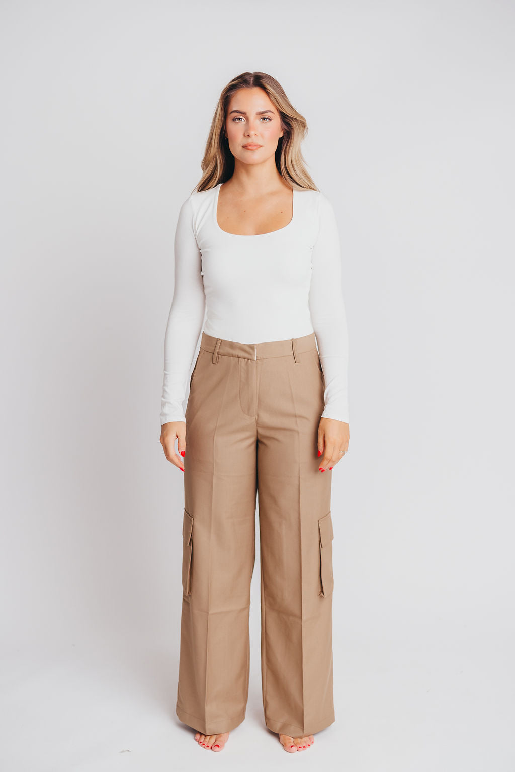Gwen Cargo Trousers in Brown