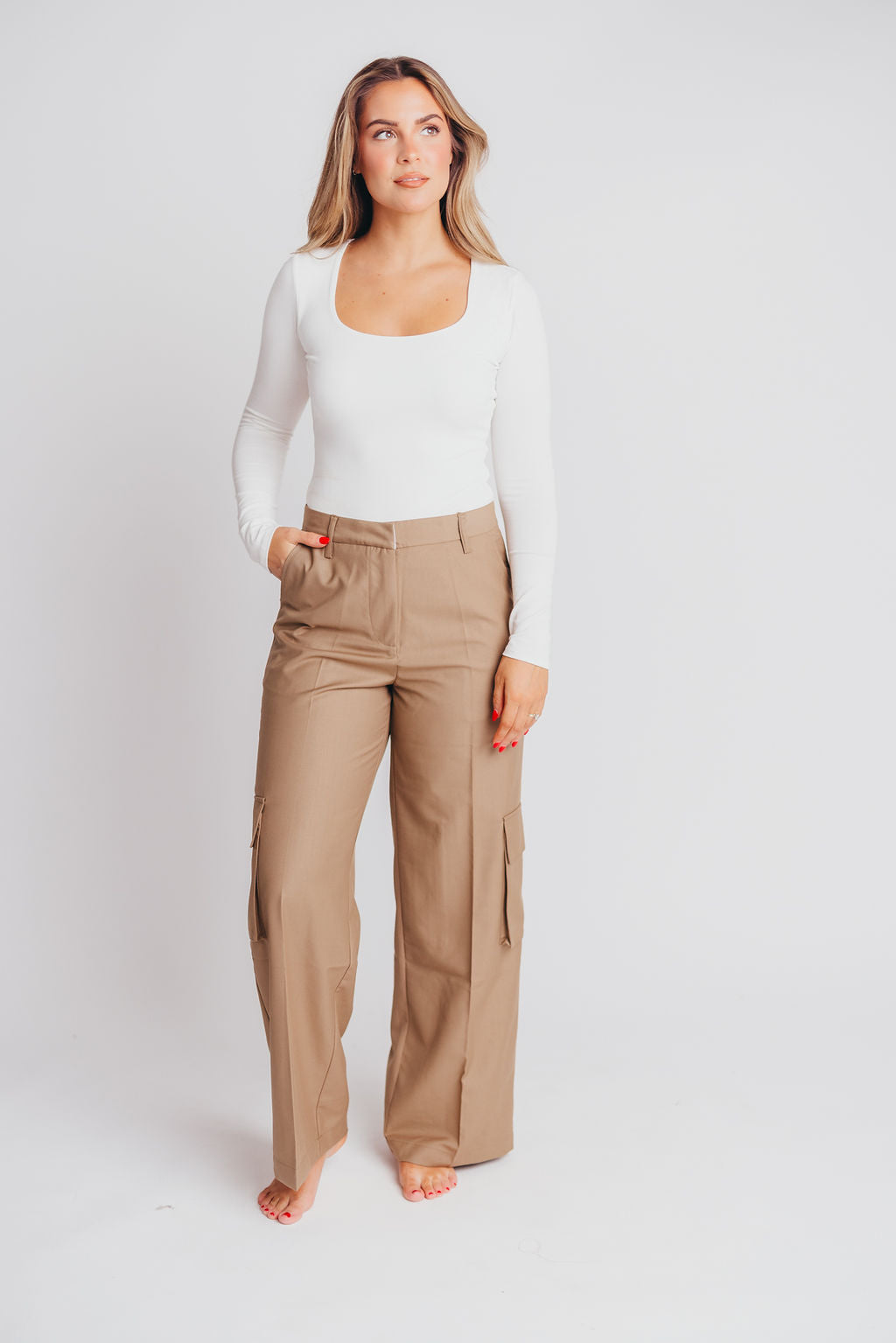 Gwen Cargo Trousers in Brown