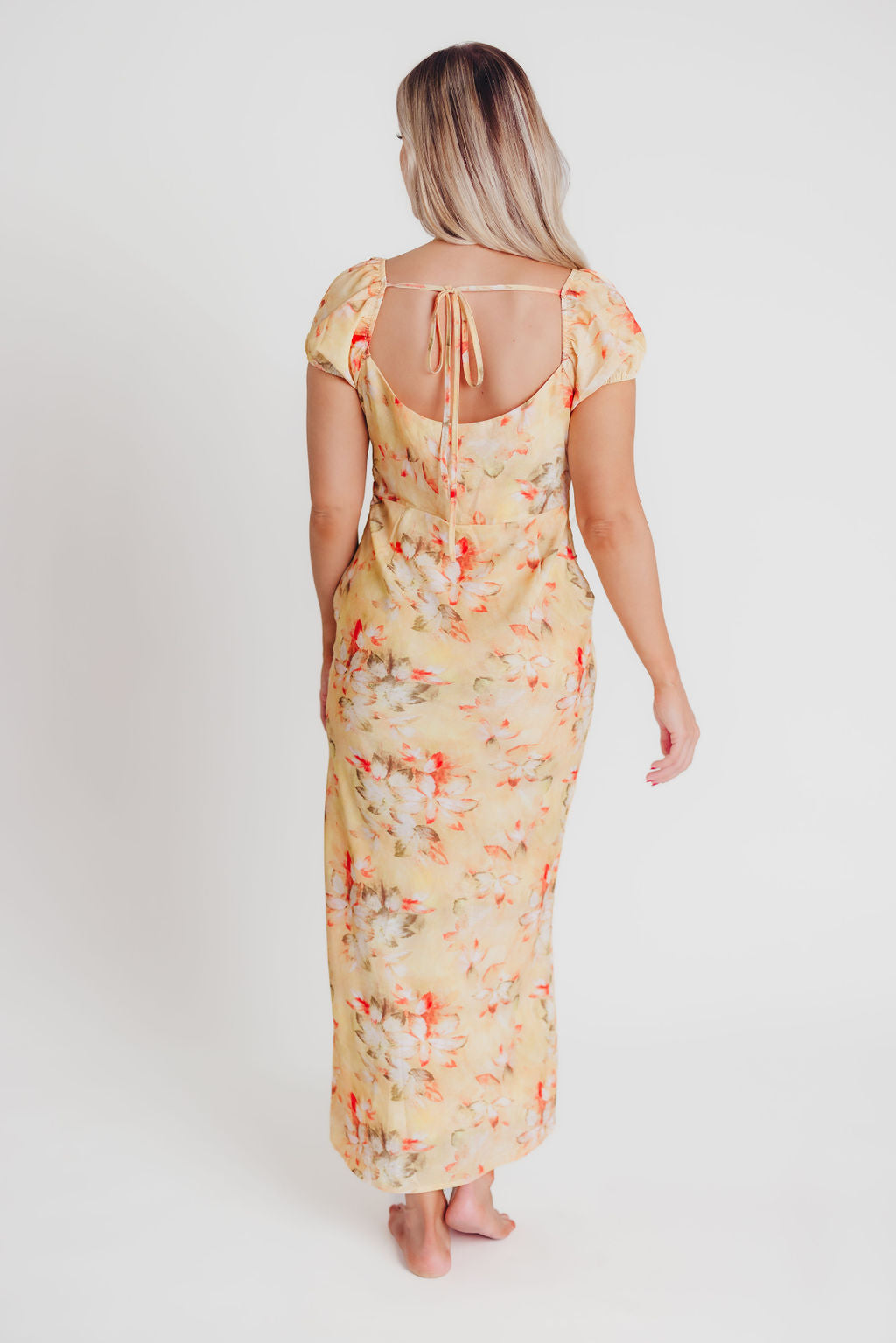 Augusta Front Tie Maxi Dress in Autumn Leaf