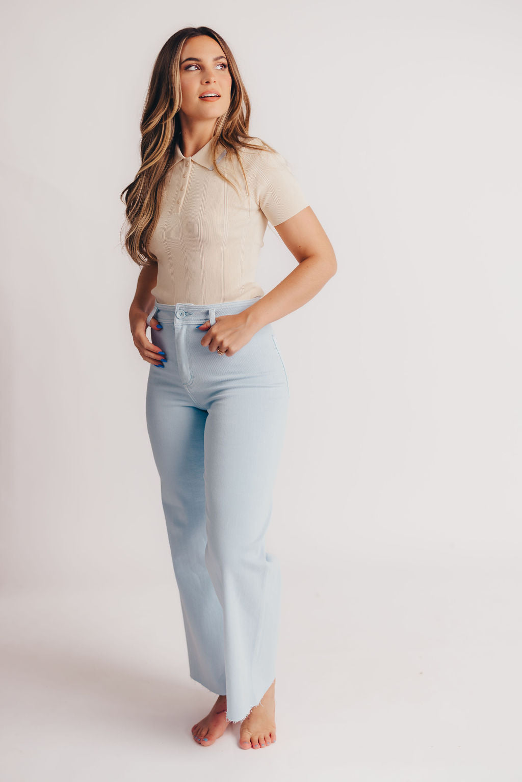 Ivy League Collared Button-Up in Ivory