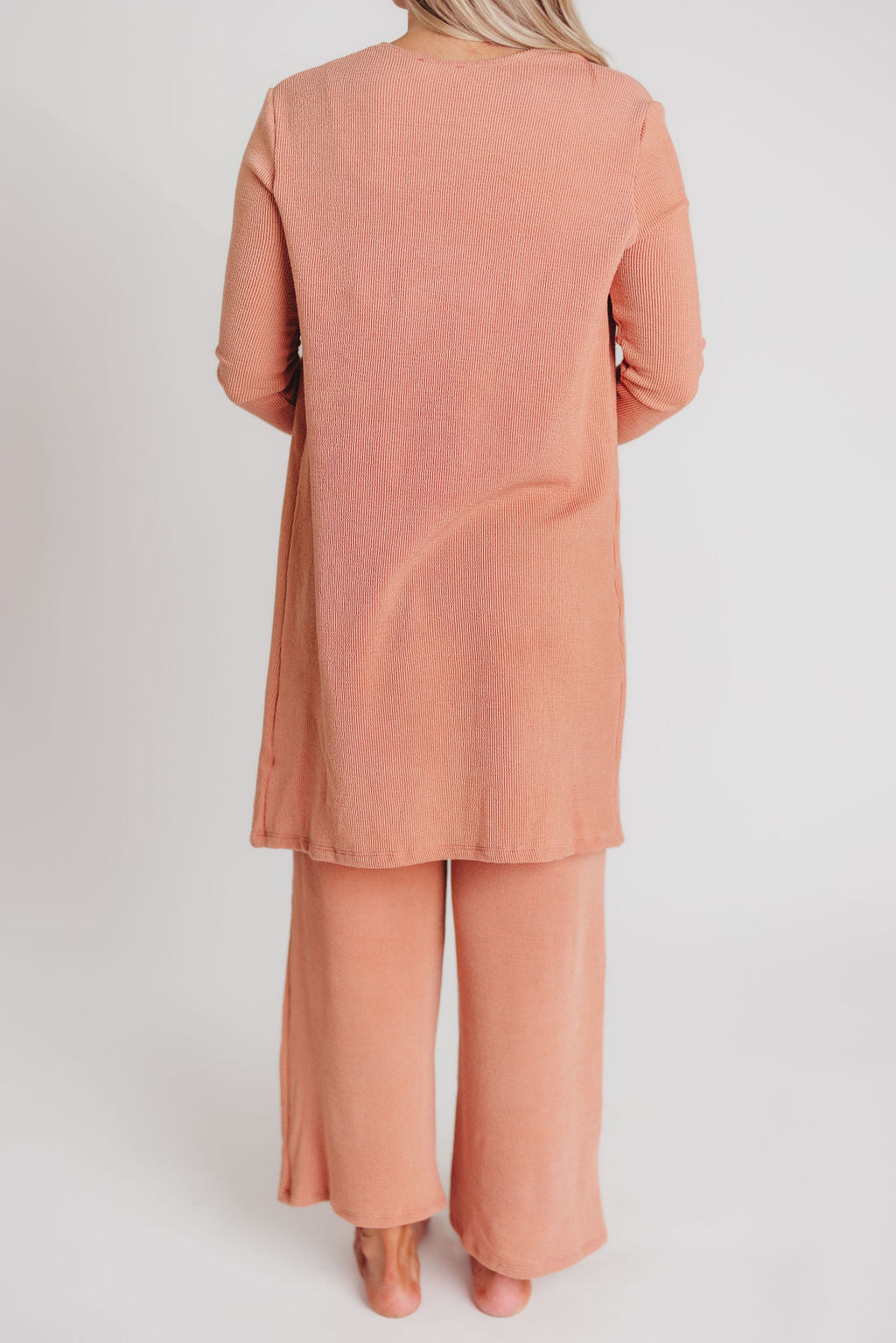 Betsy Ribbed Cardigan in Blush