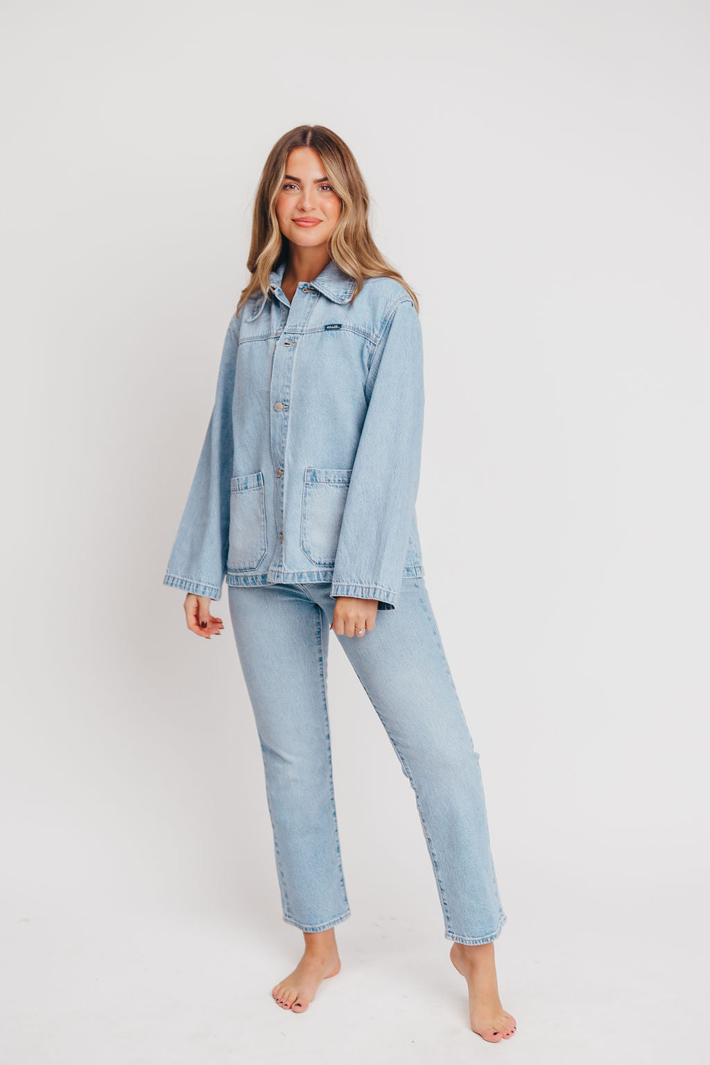 Rollas Worker Shacket in Light Vintage Blue (XS-XL)