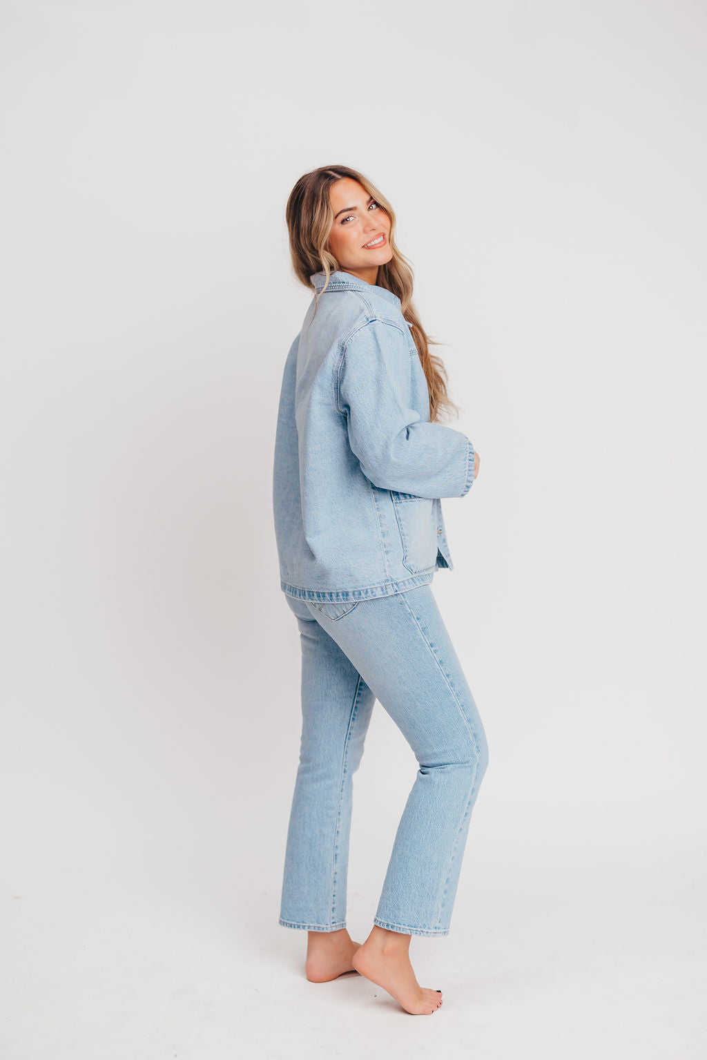Rollas Worker Shacket in Light Vintage Blue (XS-XL)
