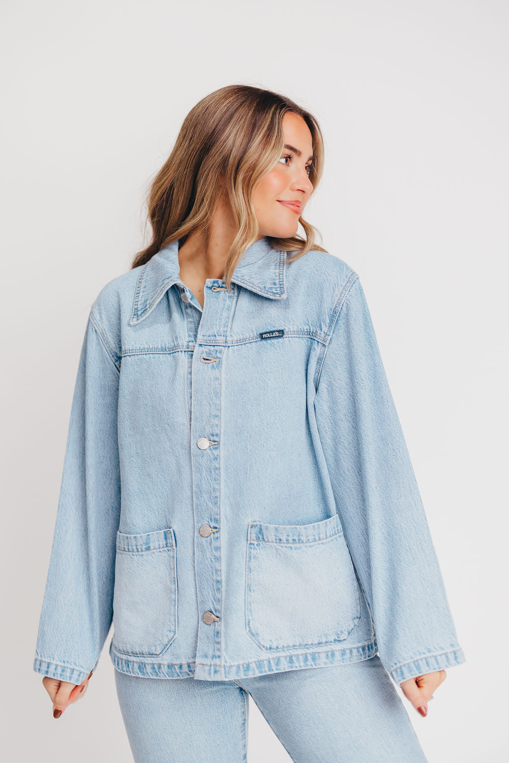 Rollas Worker Shacket in Light Vintage Blue (XS-XL)