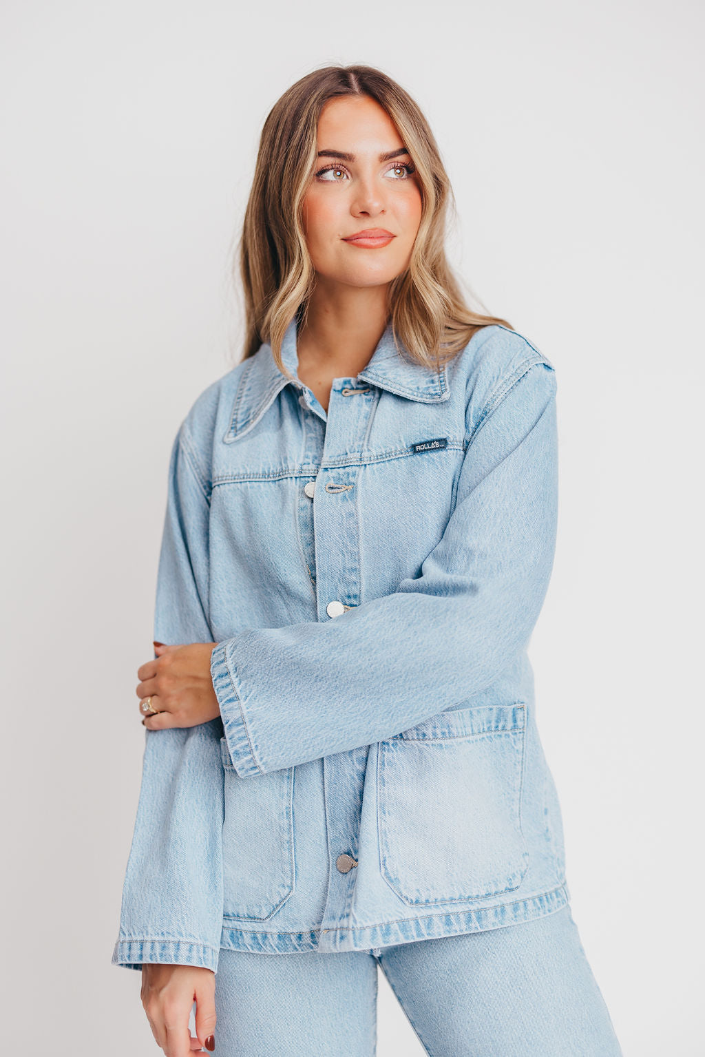 Rollas Worker Shacket in Light Vintage Blue (XS-XL)