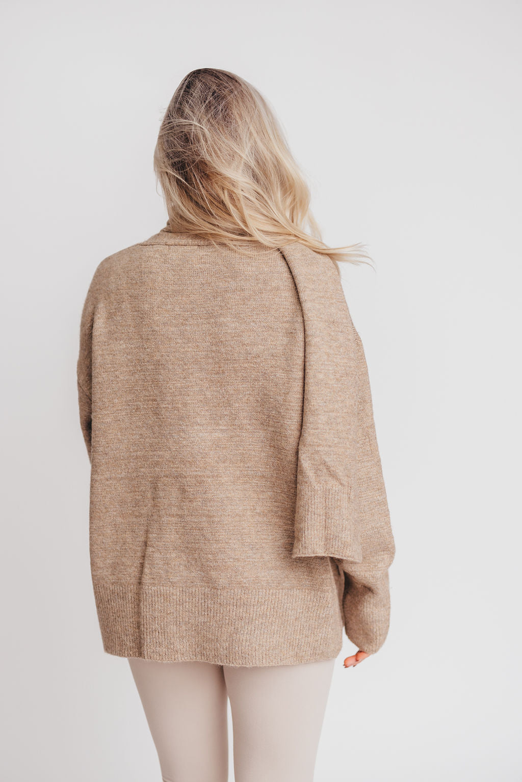 Deborah Scarf Cardigan in Camel