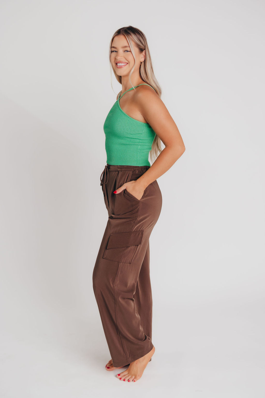Marta Cargo Style Trousers in Espresso