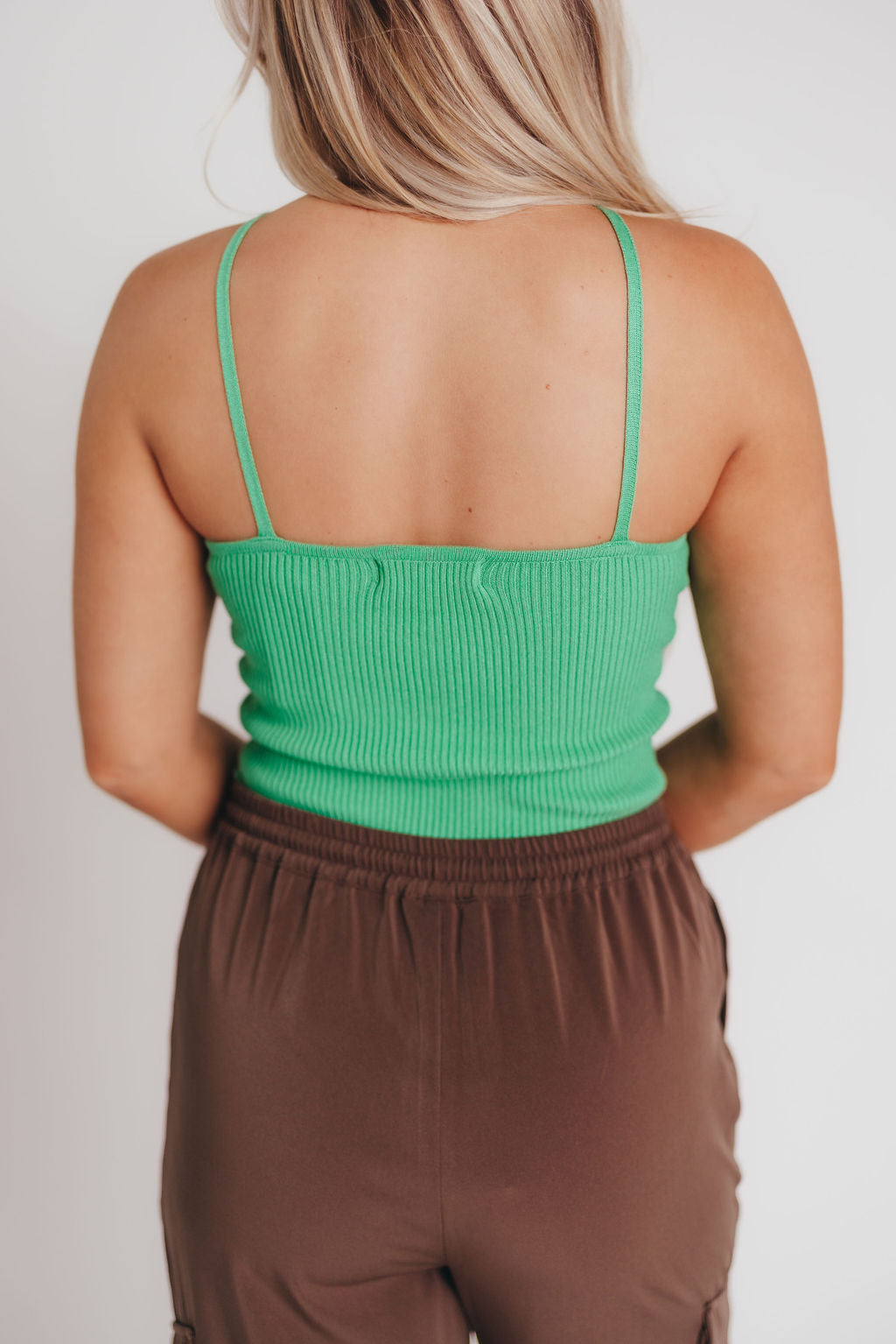 Briar Ribbed Tank in Green Apple