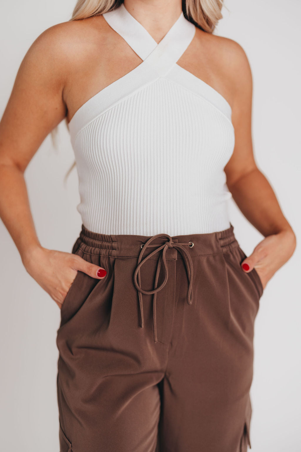 Marta Cargo Style Trousers in Espresso