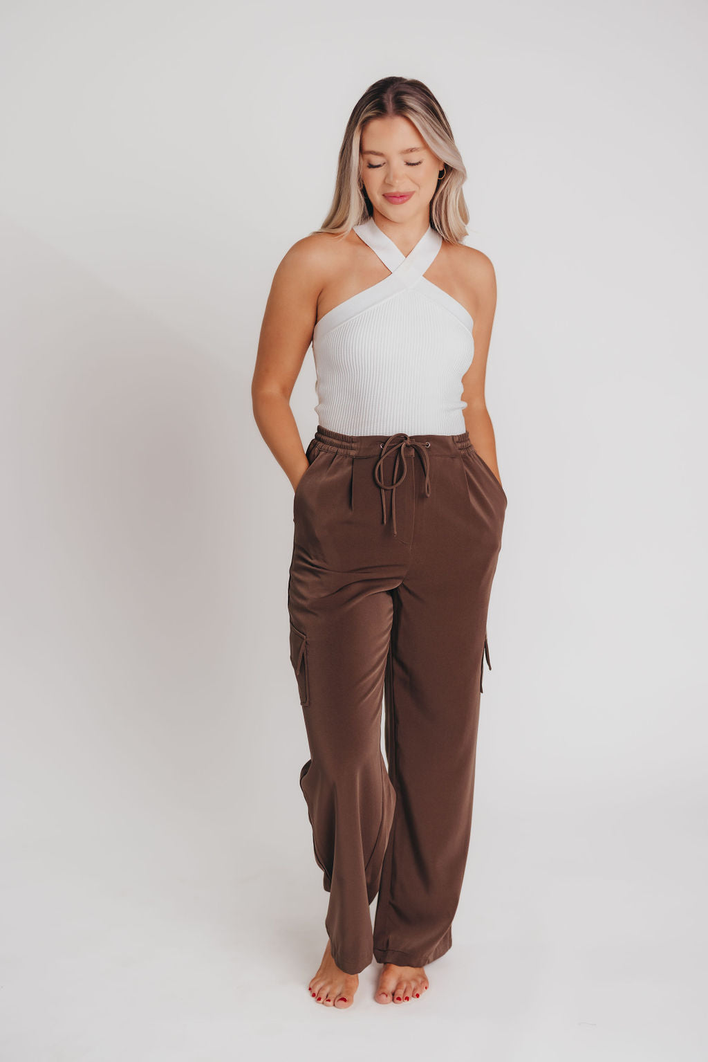 Marta Cargo Style Trousers in Espresso