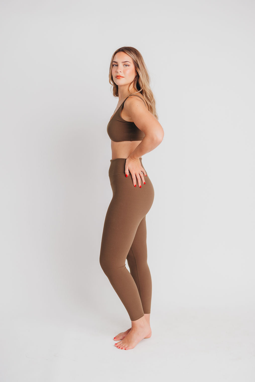 Worth the Label High-Waisted Brushed Legging in Olive