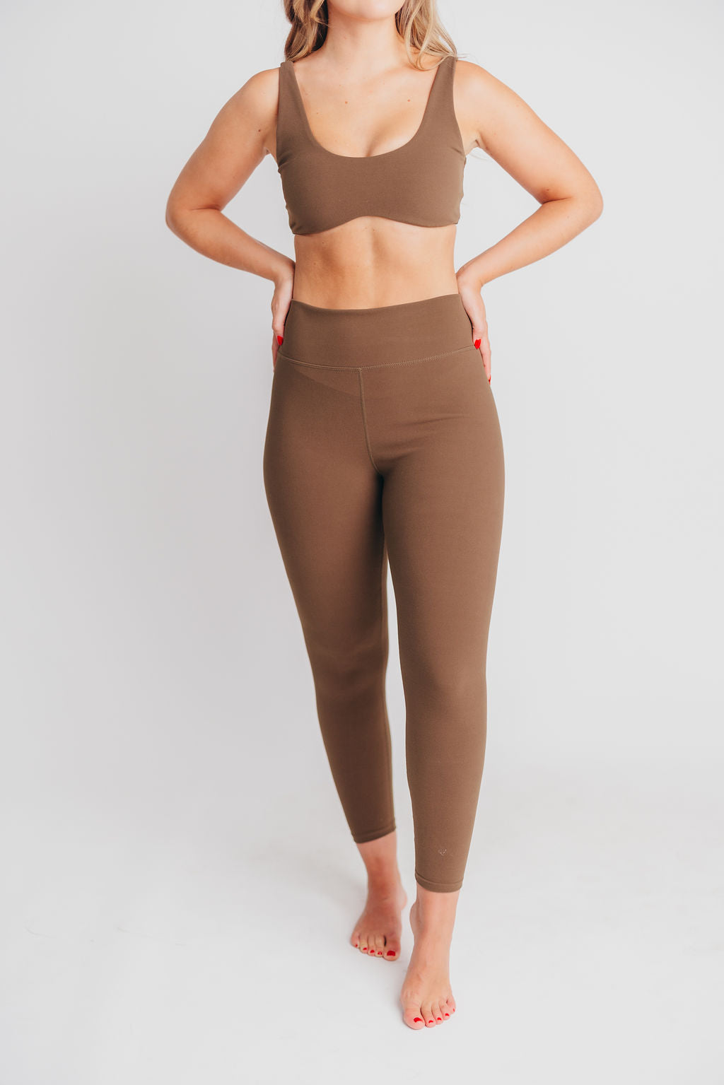 Worth the Label High-Waisted Brushed Legging in Olive