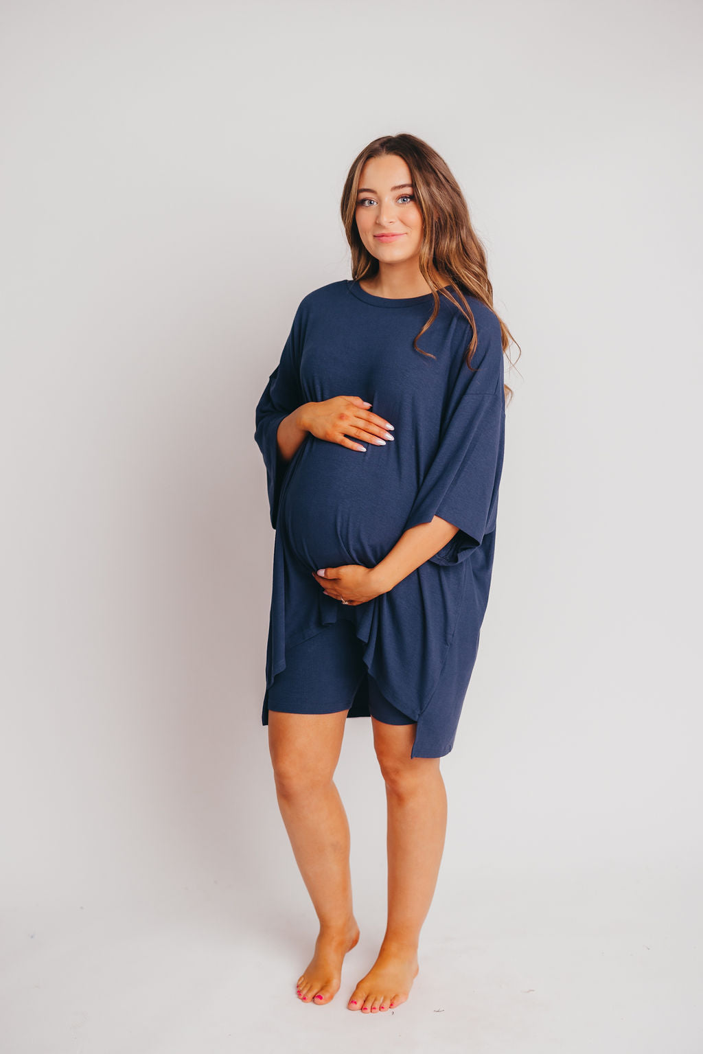 All Weekend Long Set - Short Sleeves - in Navy