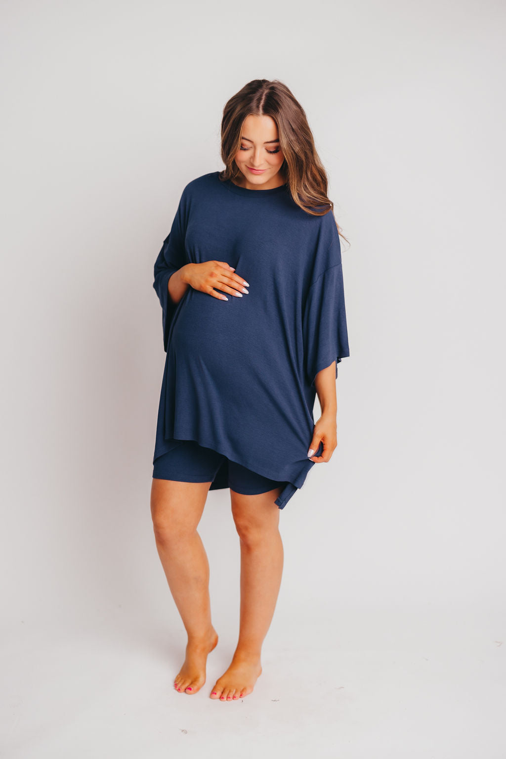 All Weekend Long Set - Short Sleeves - in Navy