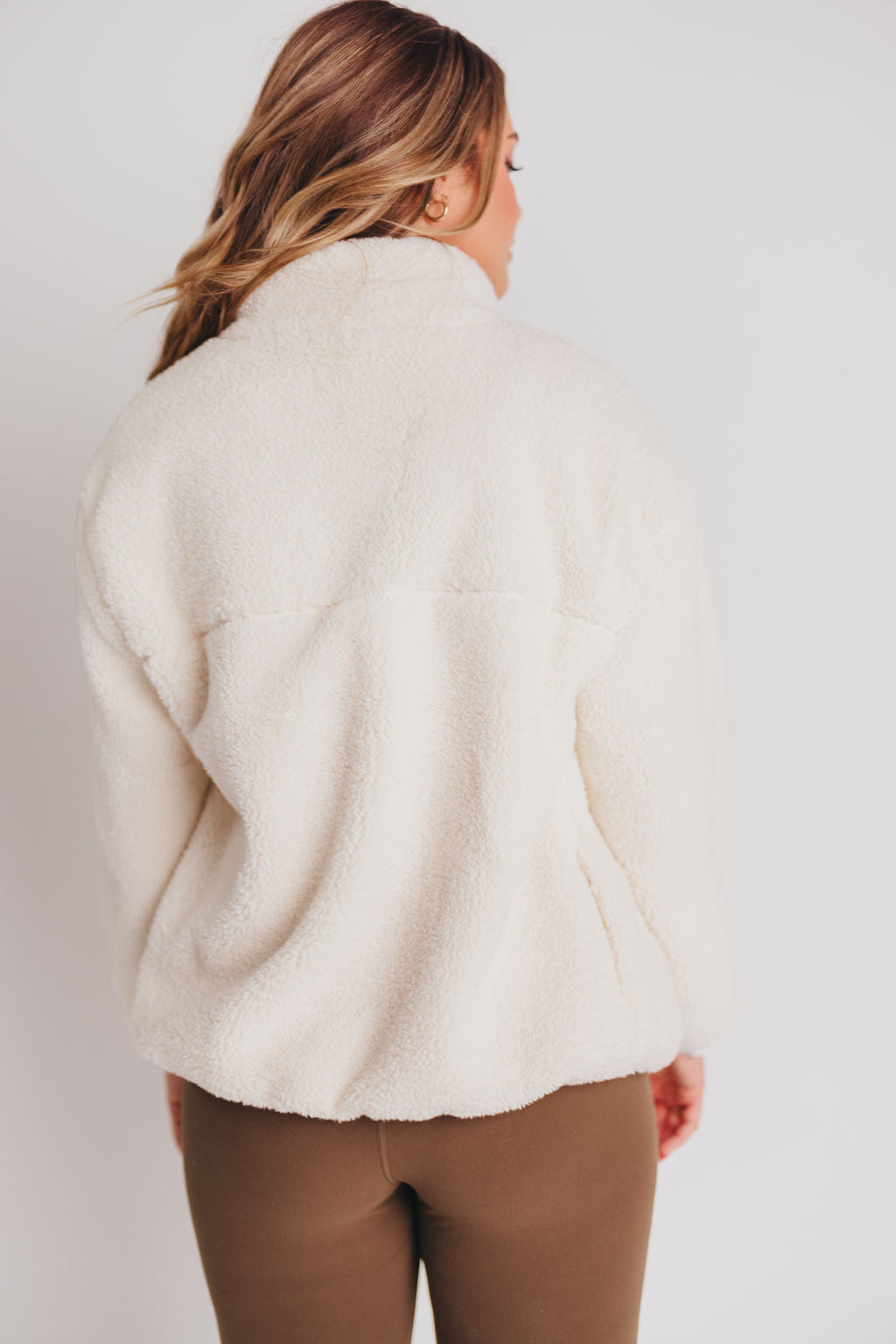 Bella Sherpa Puffer Jacket in Off White