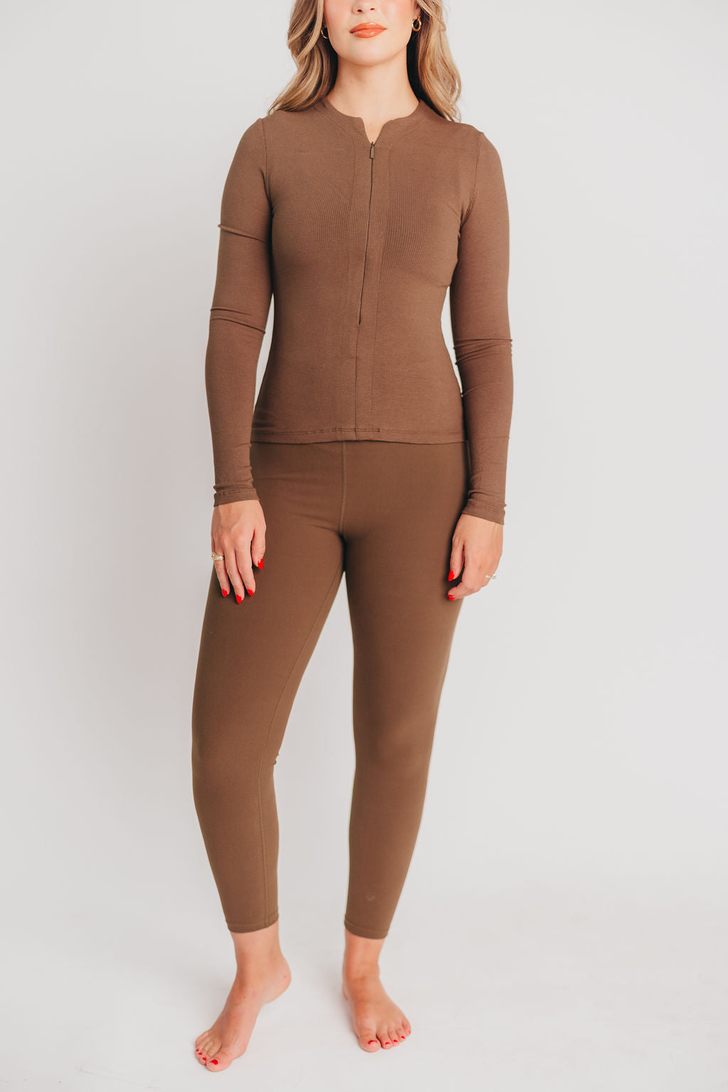 Worth the Label High-Waisted Brushed Legging in Olive