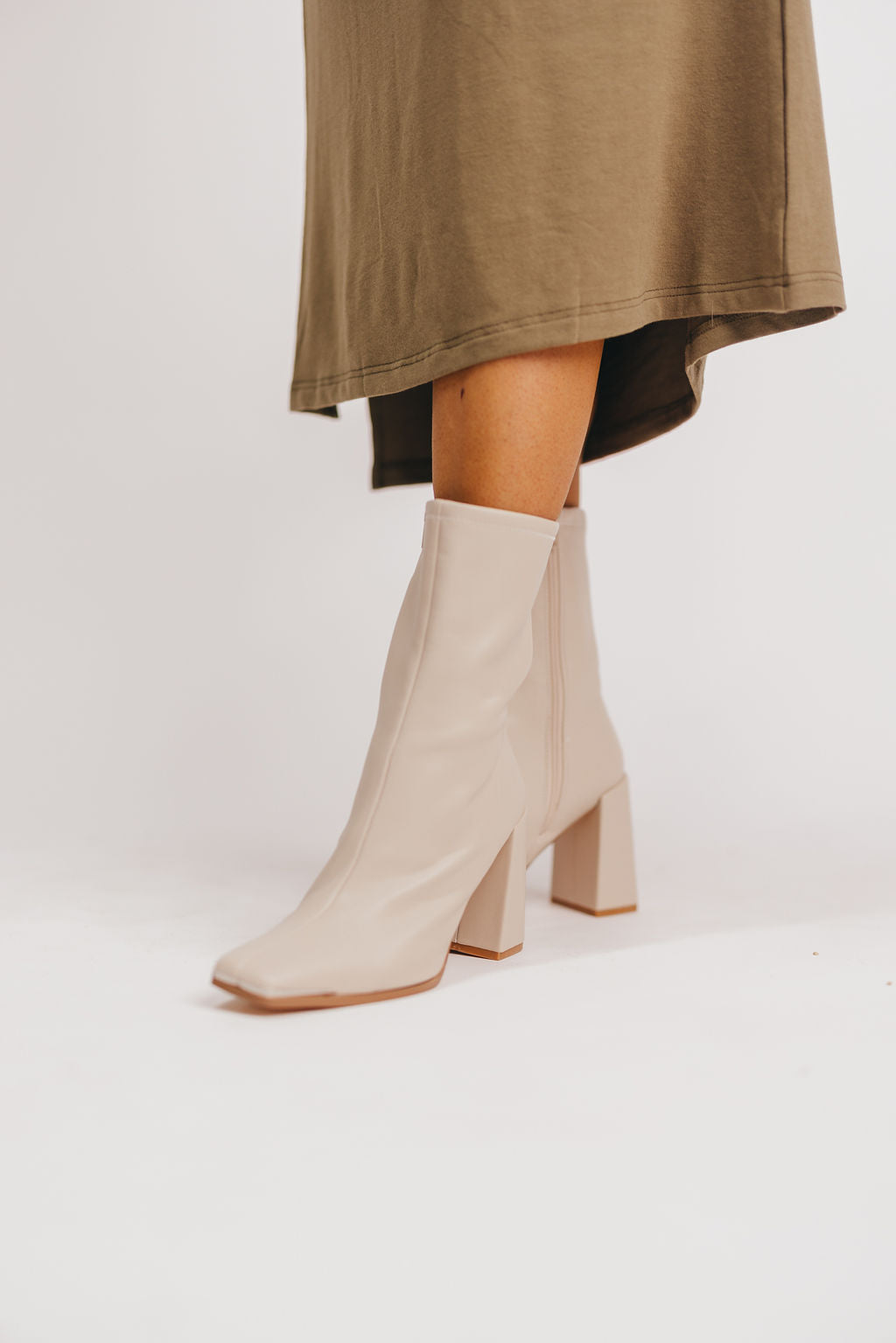 Marvin Square Toe Boot in Cream
