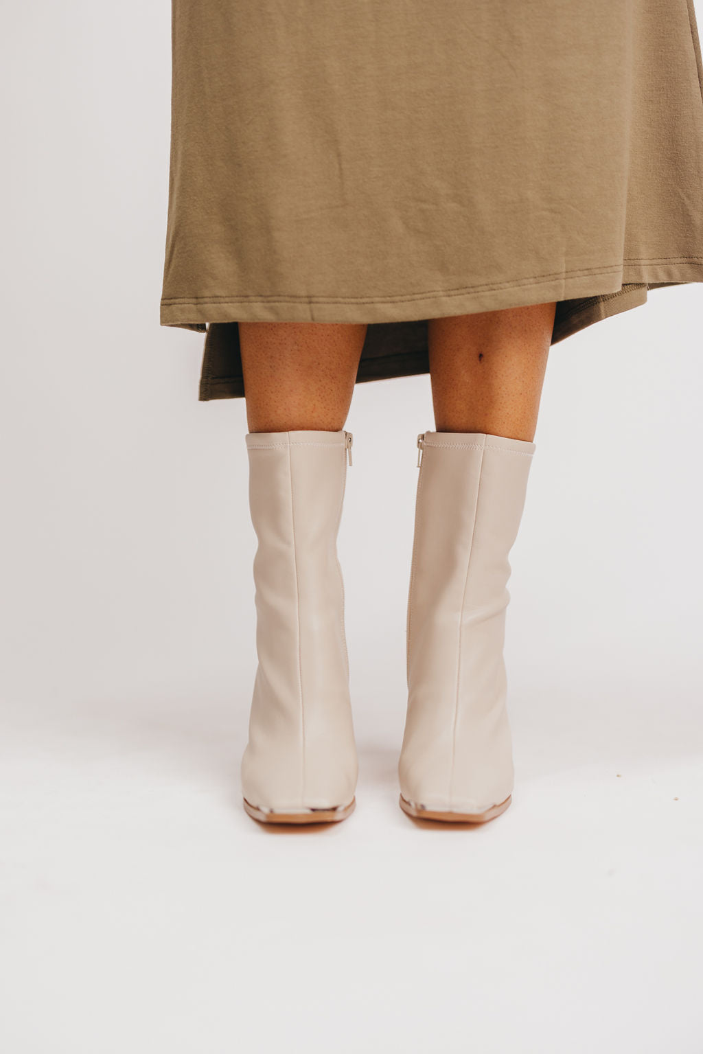 Marvin Square Toe Boot in Cream