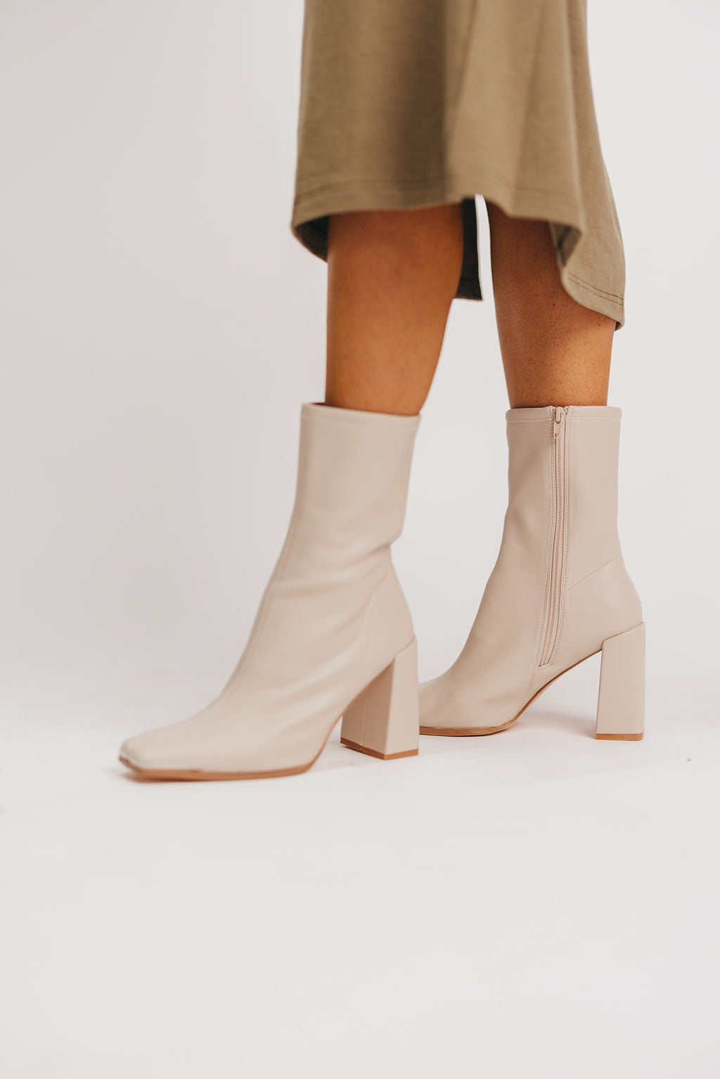 Marvin Square Toe Boot in Cream